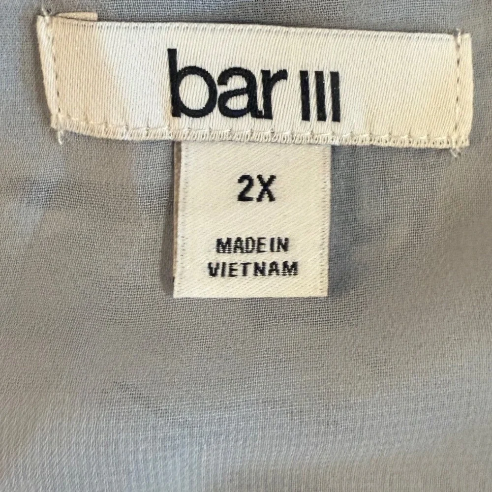Bar III Womens 2X Blue Marble Swirl Print Camisole Spaghetti Strap Layered Top - Picture 3 of 6